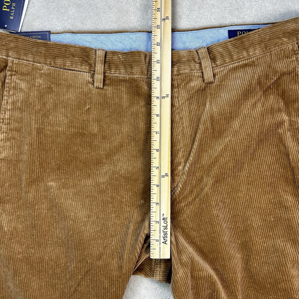 Polo Ralph Lauren Pants Men 38x30 Bedford Straight Fit Heavy Corduroy Brown Gold - Picture 6 of 10